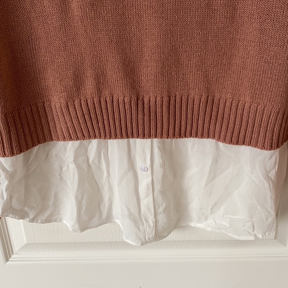 H&M Pink Sweater with Dress Shirt S - Picture 3 of 5